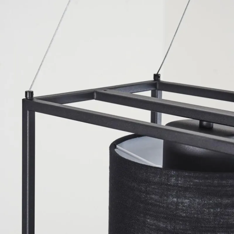 Lampes En Tissu-hofstein Suspension Contumil Noir, 3 lumières