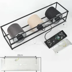 Lampes En Tissu-hofstein Suspension Contumil Noir, 3 lumières