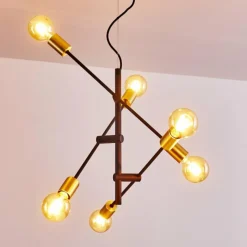 Lampes Dorées-hofstein Suspension Coppet Noir doré, 6 lumières