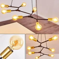 Lampes Dorées-hofstein Suspension Coppet Noir doré, 7 lumières