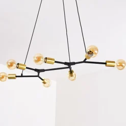 Lampes Dorées-hofstein Suspension Coppet Noir doré, 7 lumières