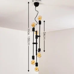 Lampes Dorées-hofstein Suspension Coppet Noir doré, 6 lumières