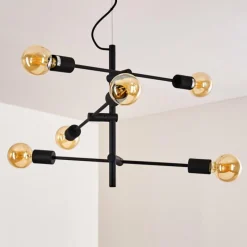 Lampes Dorées-hofstein Suspension Coppet Noir doré, 6 lumières