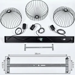 Style Boho-Chic-hofstein Suspension Corcovado Noir, 3 lumières