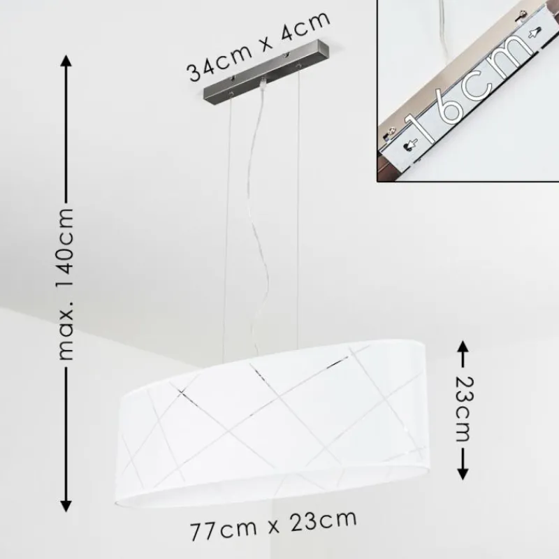 Lampes En Tissu-hofstein Suspension Corfu Argenté, 3 lumières