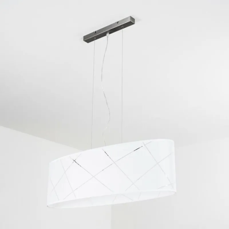 Lampes En Tissu-hofstein Suspension Corfu Argenté, 3 lumières