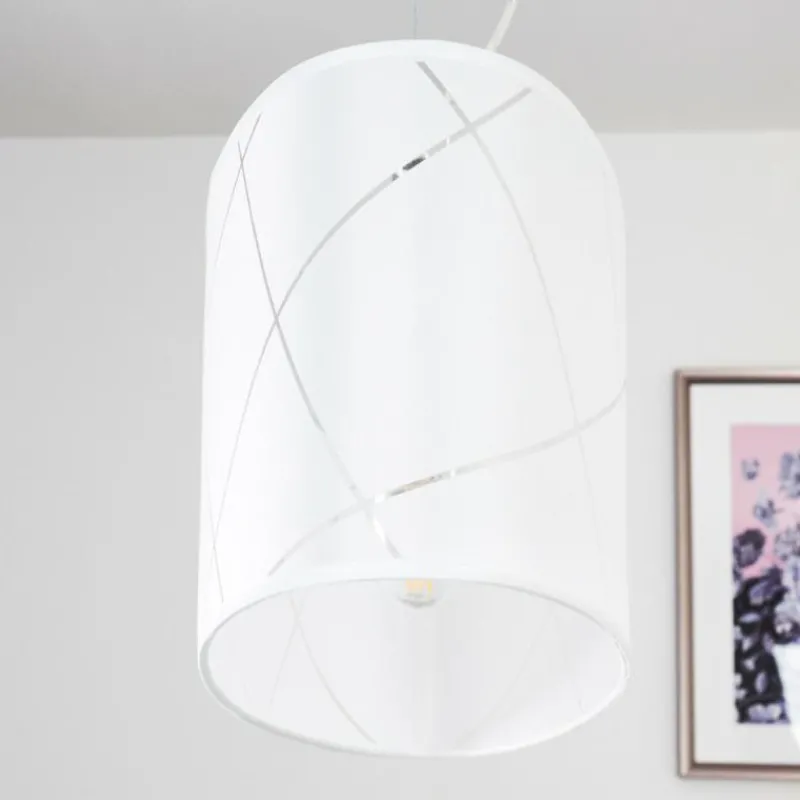 Lampes En Tissu-hofstein Suspension Corfu Argenté, 3 lumières