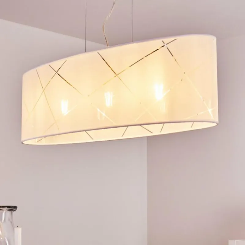 Lampes En Tissu-hofstein Suspension Corfu Argenté, 3 lumières