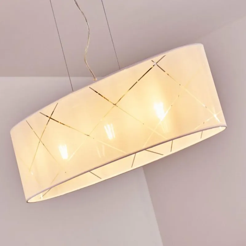 Lampes En Tissu-hofstein Suspension Corfu Argenté, 3 lumières