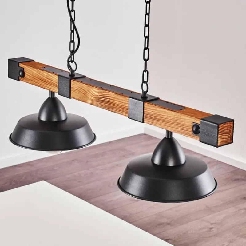 Lampes En Bois-hofstein Suspension Corippo Brun, Noir, 2 lumières