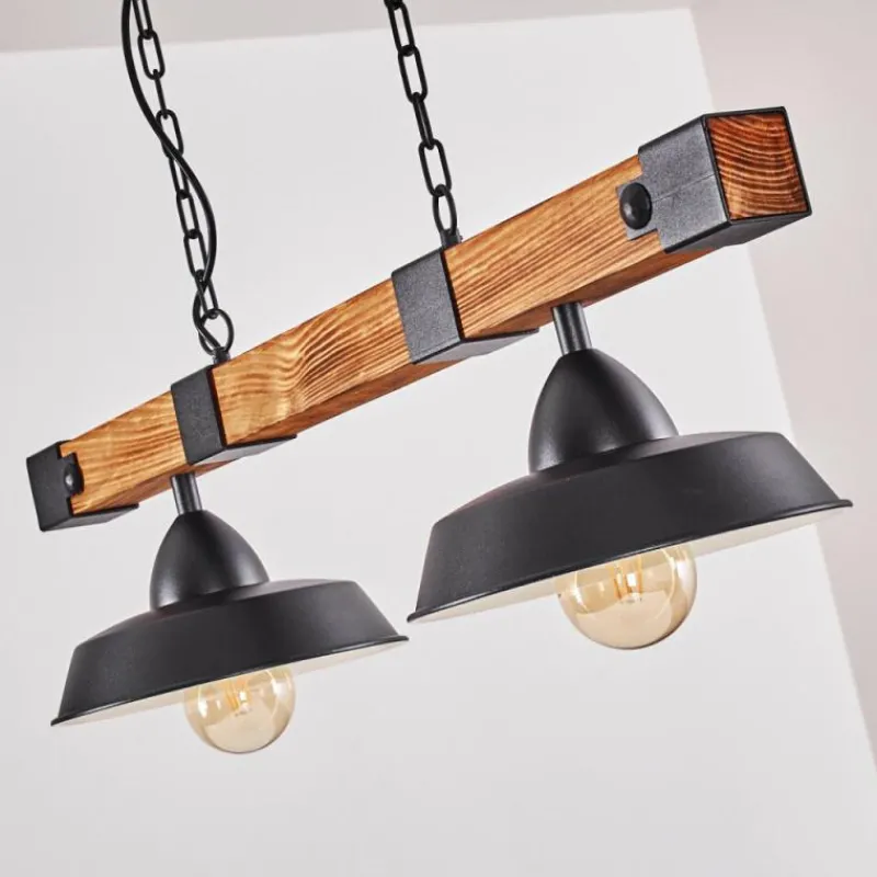 Lampes En Bois-hofstein Suspension Corippo Brun, Noir, 2 lumières