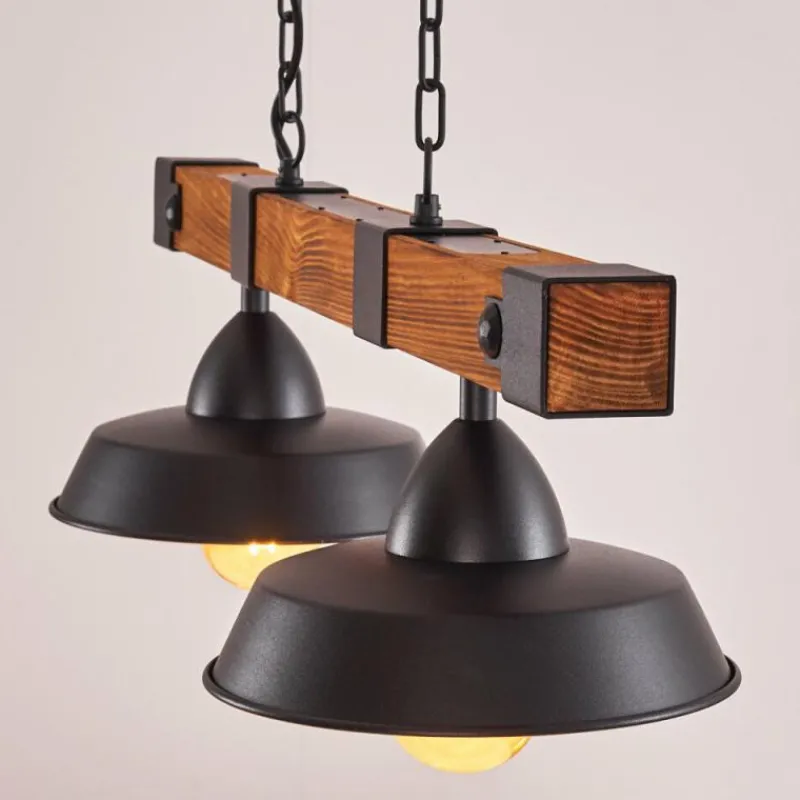Lampes En Bois-hofstein Suspension Corippo Brun, Noir, 2 lumières