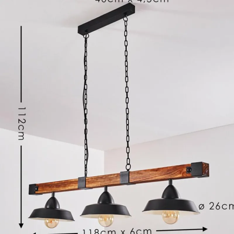 hofstein Suspension Corippo Noir, 3 lumières