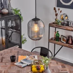 Suspension Verre Fumé-hofstein Suspension Crabinaille Noir, 1 lumière