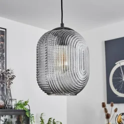 Suspension Verre Fumé-hofstein Suspension Crabinaille Noir, 1 lumière