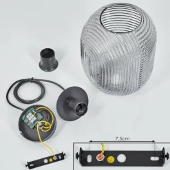 Suspension Verre Fumé-hofstein Suspension Crabinaille Noir, 1 lumière