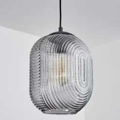 Suspension Verre Fumé-hofstein Suspension Crabinaille Noir, 1 lumière