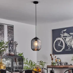 Suspension Verre Fumé-hofstein Suspension Crabinaille Noir, 1 lumière