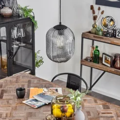 Suspension Verre Fumé-hofstein Suspension Crabinaille Noir, 1 lumière