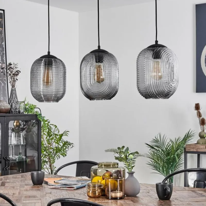 hofstein Suspension Crabinaille Noir, 3 lumières* Suspensions