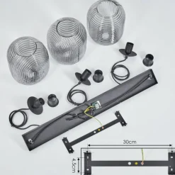 hofstein Suspension Crabinaille Noir, 3 lumières* Suspensions