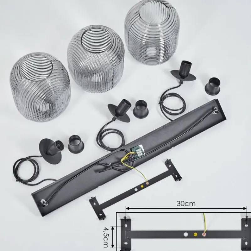 hofstein Suspension Crabinaille Noir, 3 lumières* Suspensions