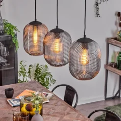 hofstein Suspension Crabinaille Noir, 3 lumières* Suspensions