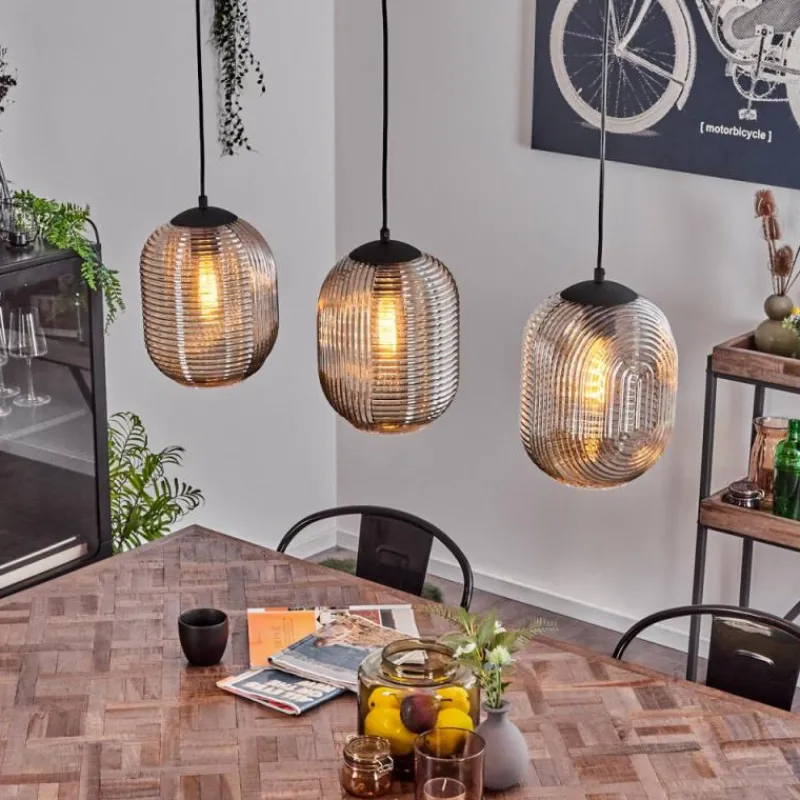 hofstein Suspension Crabinaille Noir, 3 lumières* Suspensions