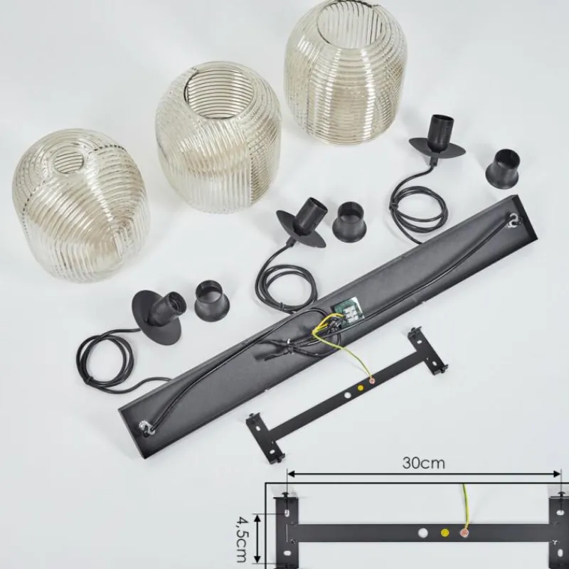 hofstein Suspension Crabinaille Noir, 3 lumières* Suspensions