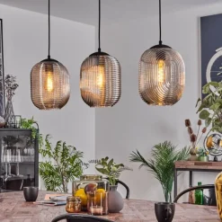 hofstein Suspension Crabinaille Noir, 3 lumières* Suspensions