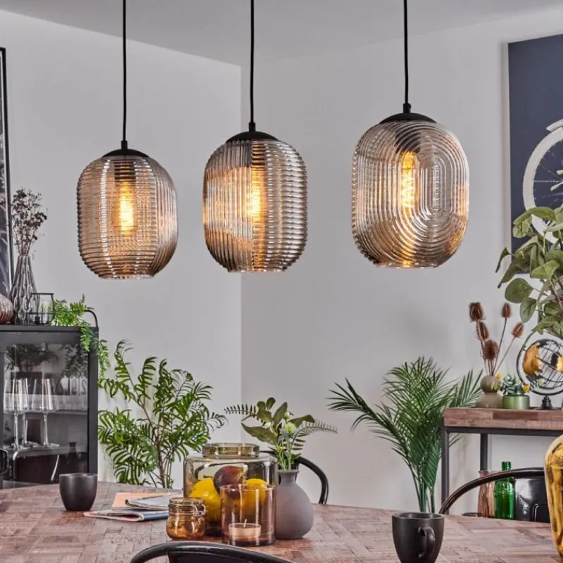 hofstein Suspension Crabinaille Noir, 3 lumières* Suspensions