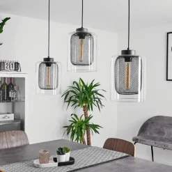 hofstein Suspension Crucible Gris, Noir, 3 lumières