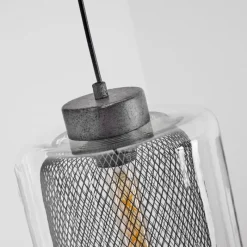 hofstein Suspension Crucible Gris, Noir, 3 lumières