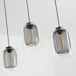 hofstein Suspension Crucible Gris, Noir, 3 lumières