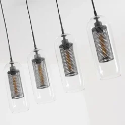 hofstein Suspension Crucible Gris, Noir, 4 lumières