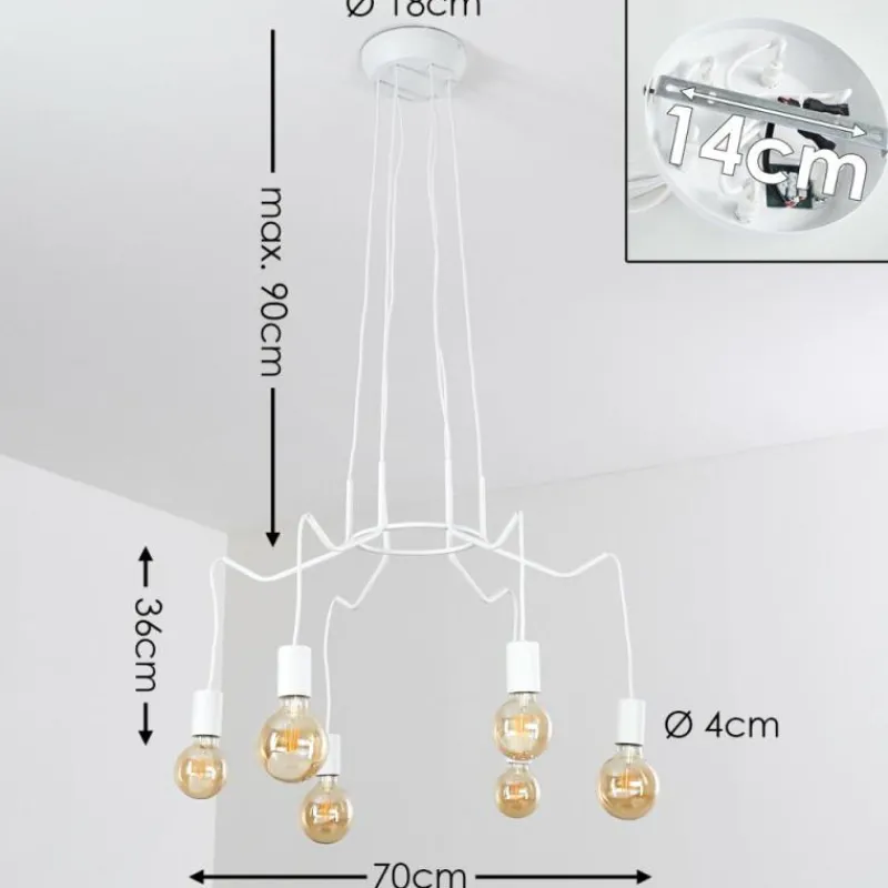 hofstein Suspension Cuyama Blanc, 6 lumières