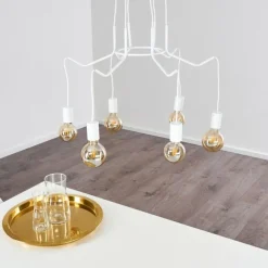 hofstein Suspension Cuyama Blanc, 6 lumières