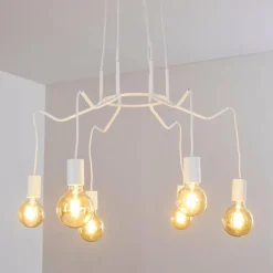 hofstein Suspension Cuyama Blanc, 6 lumières