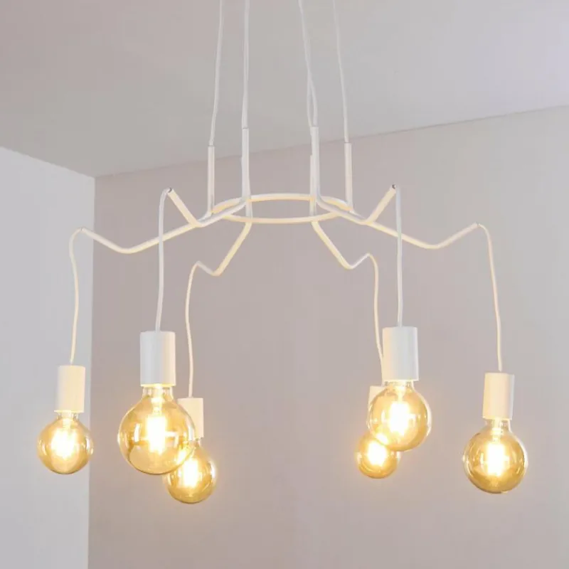 hofstein Suspension Cuyama Blanc, 6 lumières