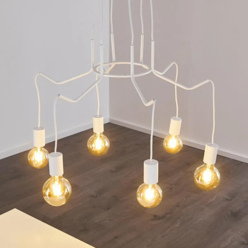 hofstein Suspension Cuyama Blanc, 6 lumières