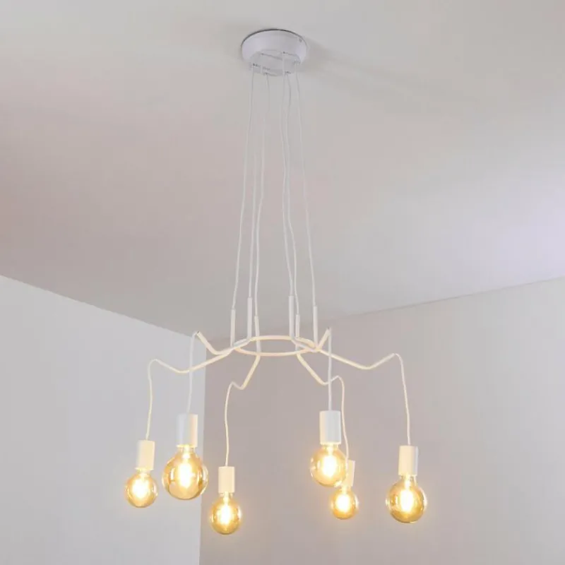 hofstein Suspension Cuyama Blanc, 6 lumières