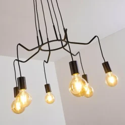 hofstein Suspension Cuyama Noir, 6 lumières