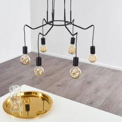 hofstein Suspension Cuyama Noir, 6 lumières