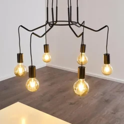 hofstein Suspension Cuyama Noir, 6 lumières