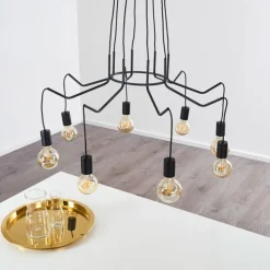 Luminaires Rustiques-hofstein Suspension Cuyama Noir, 4 lumières