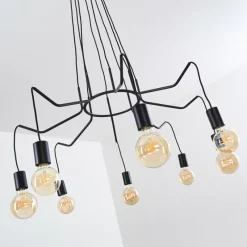 Luminaires Rustiques-hofstein Suspension Cuyama Noir, 4 lumières
