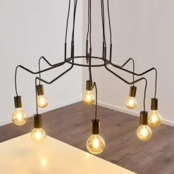 Luminaires Rustiques-hofstein Suspension Cuyama Noir, 4 lumières