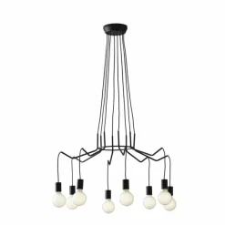 Luminaires Rustiques-Luce Design Suspension Cuyama Noir, 4 lumières