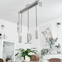 hofstein Suspension Dalheim LED Nickel mat, 3 lumières* Éclairage Led