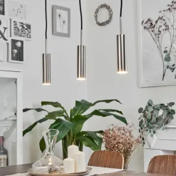 hofstein Suspension Dalheim LED Nickel mat, 3 lumières* Éclairage Led